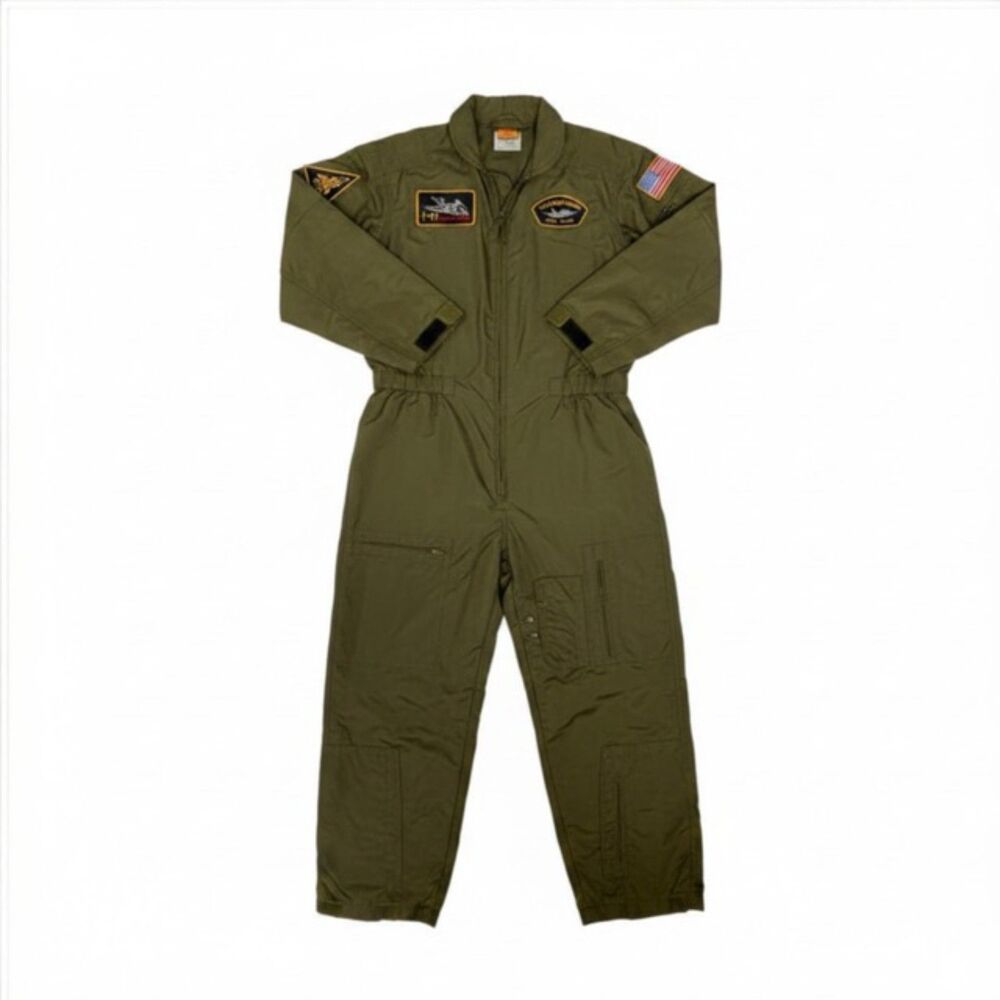 Aeromax Kids Pilot Flight Suit Costume Size 12-14 F-117 Top Gun Army Jumpsuit